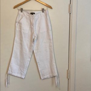 Tommy Bahama White Linen Capri Pants Size 4